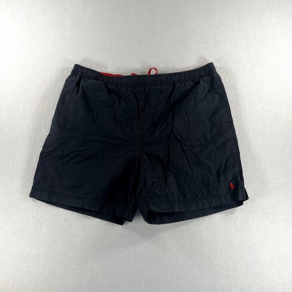 Vintage Y2K Polo Sport Black/Red Pony Swim Trunks Mesh Mens Size XXL Preppy